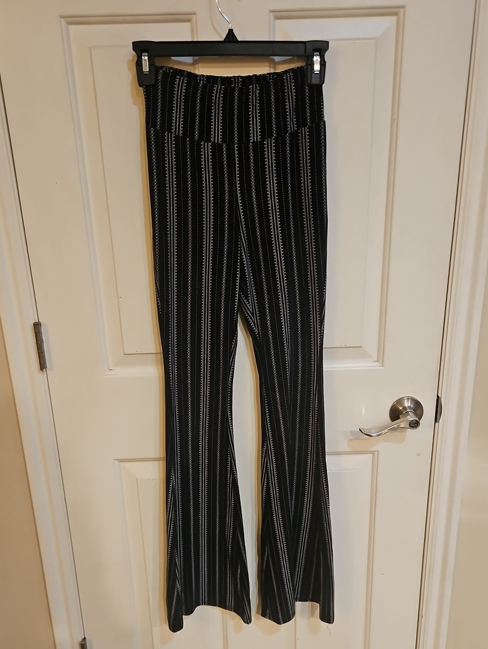 No Boundaries Black Pinstripe Flare Pants